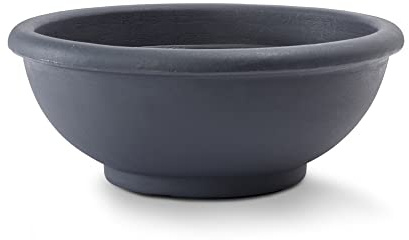 Garden Italia Vasi Ciotola per Fiori Liscia Alta ACLH Diam.70 cm Alt. 25 Made in Italy in Resina Colore Antracite- Resistente al Gelo - Antiurto - Leggero