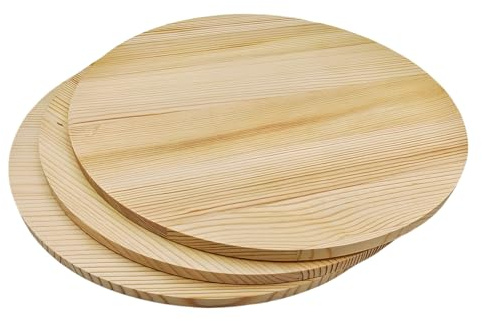Set mit 3 runden unbehandelten Holzscheiben für Bastelprojekte, Gravieren, Holzverbrennen, Malen (30 x 1 cm)