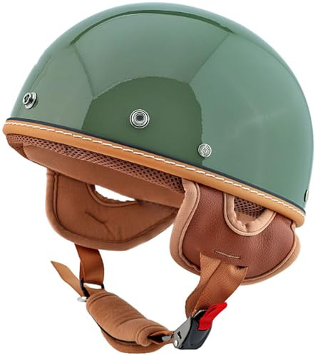 Halbschalenhelm Vintage Mopedhelm Mit DOT/ECE Zugelassen Retro Motorrad Jethelm Chopper Helm Für Erwachsene Männer Und Frauen Cruiser Moped Scooter M~L