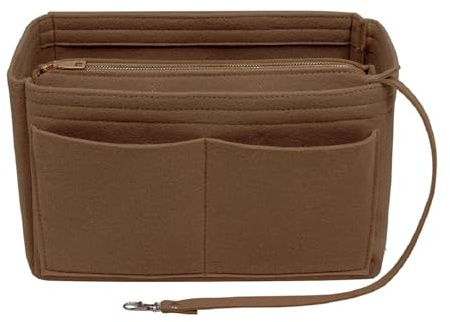 lumanothy Taschen Organizer Shopper, Handtaschen Organizer mit Multi-Pocket, Filz Tascheneinsatz für Tote Bags, Mommy bag, Einkaufstasche, Shopper, Braun, L