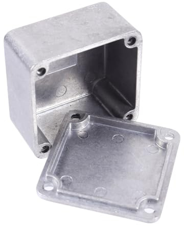 Aluminium Gitarreneffektpedal Kasten aus Druckguss für Selbstgemacht Effekt | Glatte Oberfläche, Rostfrei und Gratfrei Verarbeitet, Silbernes Gehäuse für Gitarrenprojektbau