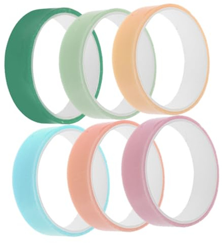 LOLIPPYY 6 Rollen Bunte Transparente Stressabbau Klebebänder zum Kneten und Basteln Langlebig und Sicher DIY für Erwachsene Teiliges