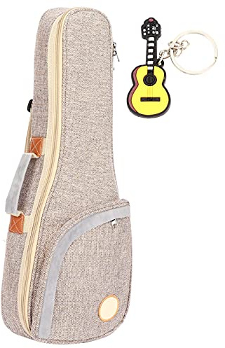 Grcfumo Sac ukulélé, étui de rangement pour guitare doux, coton lin tissé tissu épaissir sac à dos étui de rangement pour instrument de musique (26 pouces)