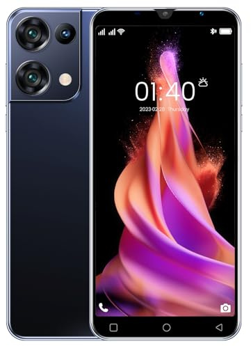 QrZrQ Teléfonos Móviles Baratos, 16GB ROM (Escalable a 128GB), 5.0 Pulgadas IPS Display, Android 9.0 OS, Dual SIM Dual Cameras，WiFi/Bluetooth/Face ID Teléfono Inteligente (Black)