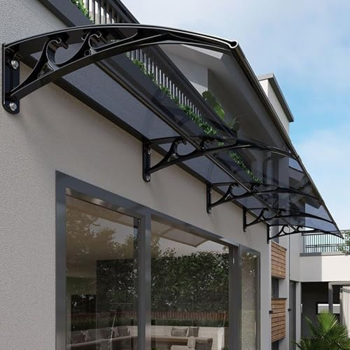 Auvent De Porte D'entrée Extérieur - Épaisseur 2,5 Mm, Plaque En Polycarbonate + Support En Alliage D'aluminium, Marquise Pour Porte, Fenêtre, Entrée, Extérieur(80x200cm/32x79in)