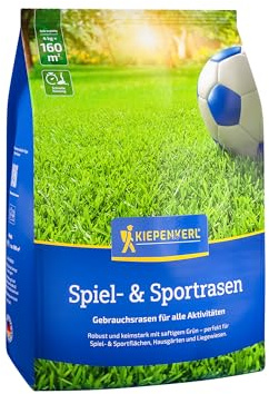 Kiepenkerl Spiel- & Sportrasensamen 1085236, Rasensaat | Schnellkeimend & sehr robust, Turbo Nachsaat Rasen, Rasensaat schnellkeimend