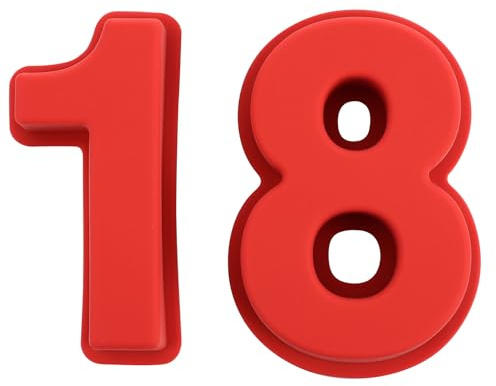 TOYANDONA Stampi per Torta Resistente in Silicone Numeri 1 e 8 2 Pezzi Inodore e Creativo per Compleanno 18 Anni per Decorazioni Dolci da Forno