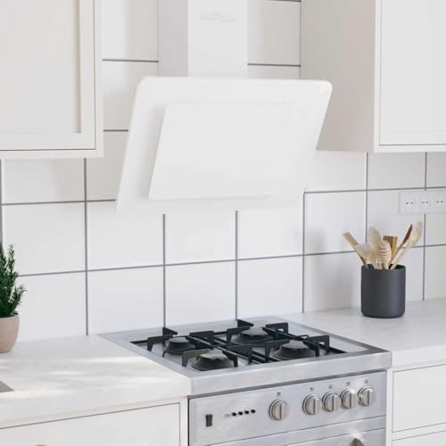 Genérico Campana extractora Acero Inoxidable Vidrio Templado Blanco 60cm,Casa y jardín,Cocina y Comedor,Electrodomésticos de Cocina,Extractores-51663