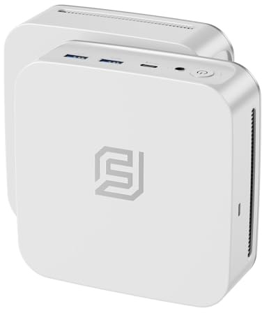 FUNYET Mini PC Laptop,Win 11 Pro Ordenador Portátil, 16 GB de RAM DDR4, SSD de 512 GB, procesador N95 (hasta 3,4 GHz) Laptop, HDMI + DisplayPort/RJ45 x2/WiFi/Bluetooth 5.0/USB 3.2, Admite 4K, Blanco