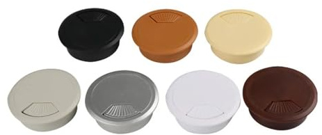 1 copertura per fori in filo di ABS, passacavo, per mobili, supporto in plastica per scrivania, tavolo da 50 mm (grigio bianco)