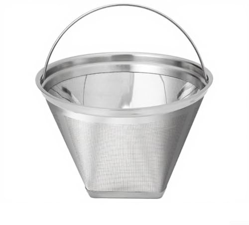 Filtre à café réutilisable, 12 tasses, filtre permanent en maille dorée pour cafetière, panier filtre en métal lavable, meilleure saveur (naturel)