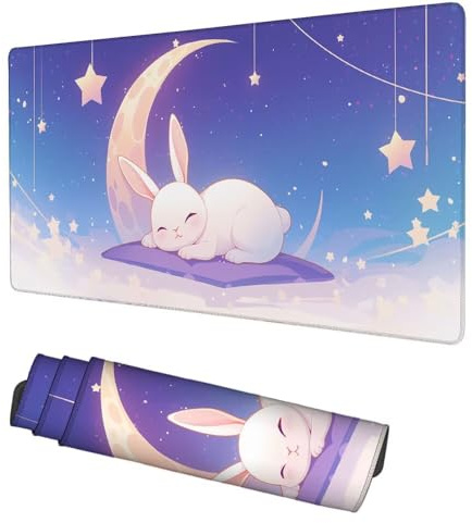 Alfombrilla Ratón Animal Mouse Pad 700x300x3mm Alfombrilla Gaming Luna Desk Mat, Protector Escritorio, Accesorios Gaming, Mejora Precisión y Velocidad, para PC Gamer, Portátil, Oficina, f-424