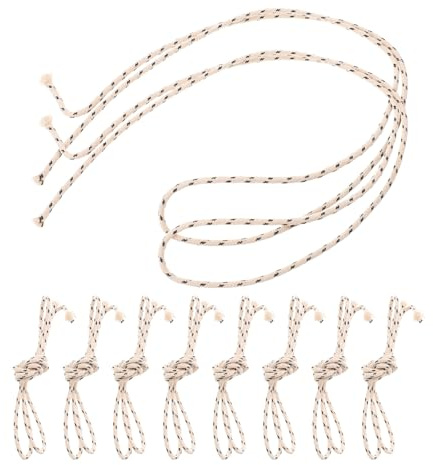 HONITANO 10 Rouleaux Mèche Ronde en Coton Blanc pour Lampe à Huile, Absorption D'huile, Allumage Rapide, pour Camping et Utilisation Extérieure