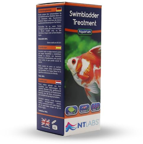 NT Labs Aquarium Swimbladder Treatment, Tropical and Coldwater Aquarium Medicine, Treats Fish Buoyancy & Stability Issues, Treatment for Internal Bacterial Infections (100ml - Treats 500L)