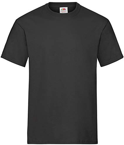 Fruit of the Loom Men's Heavy T Shirt, Black, L UK