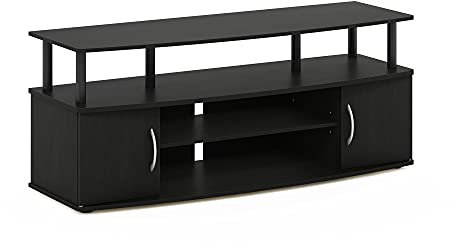 Furinno Support pour Téléviseur Jusqu'à 50 Pouces, Bois, Noir, Taille Unique, dense, Marron