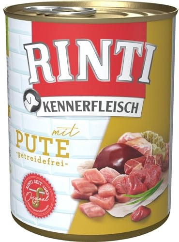 Rinti Pur Kennerfleisch Pute für Hunde, 12er Pack (12 x 800 g)