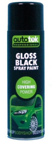 Autotek Professional High Covering Power Spray Paint, Gloss Black, 500 ml