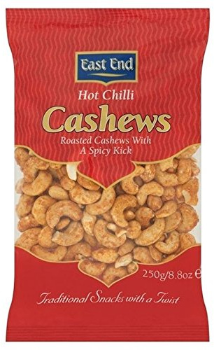 East End Hot Chilli Cashew Nuts 250g - Pack of 2