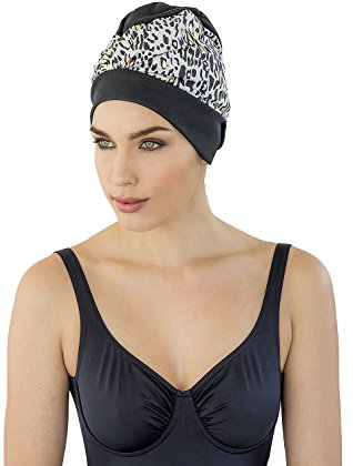 Fashy Damen Exklusiv Badehaube, schwarz/Grau/Gold, One Size