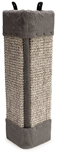 Arquivet Eckkratzer Grau für Katzen - 12 x 12 x 49 cm - große Eckkratzer - vertikale Kratzer für Katzen - Katzenzubehör - Nagelschärfer