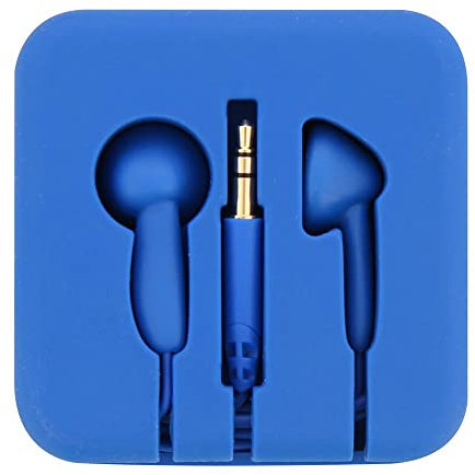 T'nB Pocket -écouteurs Boutons avec étui Enrouleur en Silicone - Bleu