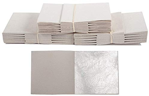 300 Blatt Echtes Blattsilber 6 cm x 6 cm Echt Silber 925 zum Versilbern Basteln Silberblatt Silberfolie Kunsthandwerk Dekoration Restaurierung Möbel