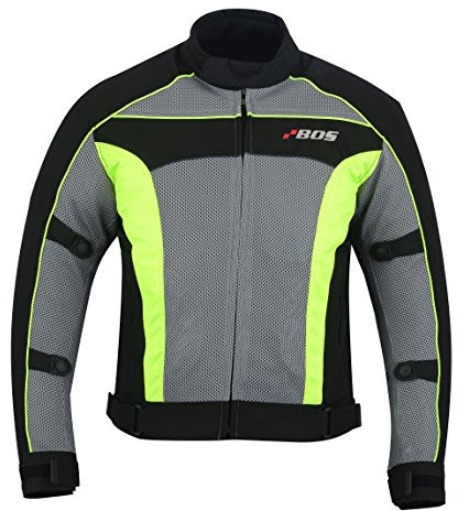 BOSmoto motorradjacke herren mit protektoren, 5XL, Neon Grün