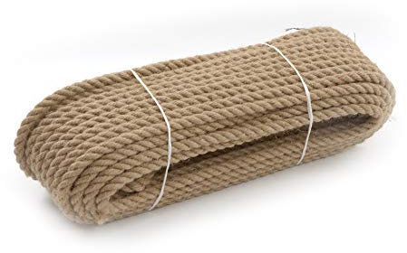 Juteseil tauwerk Jute Jutegedrehtes Seil Natürliche Segel Hersteller Dekorativ Langlebig 3-schäftig geschlagen braun, 12mm, 10M