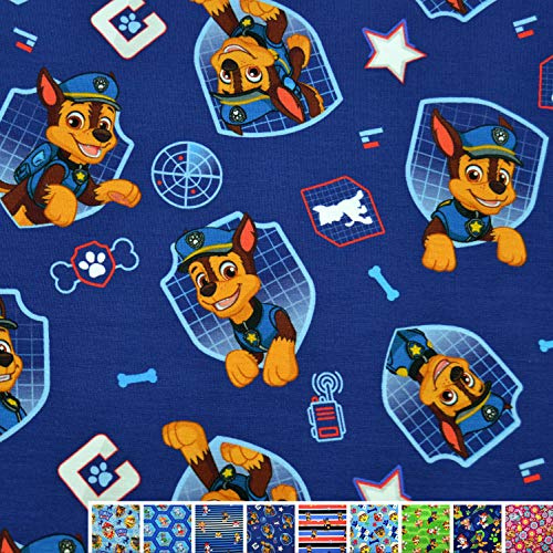 MAGAM-Stoffe Paw Jersey Kinder Stoff Oeko-Tex Meterware 50cm (04. Chase)
