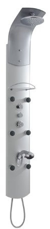 Milano Baya Exposed Thermostatic Shower Tower Panel Rainfall Head Handset Body Jets - Chrome