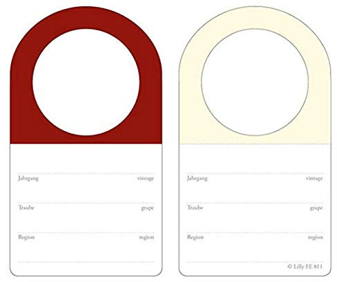 Weinflaschen-Anhänger im Offset-Druck FE-811-100 - 54x96 mm – creme-bordeaux - 100 Stück