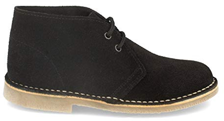 shoes&blues.es 46889-Botas Desierto Safari para Mujer y Hombre con Piel Serraje, Suela Crepe Antideslizante y Cordones. Comodas, practicas e Ideales para Otono-Invierno.. Talla 39 Negro