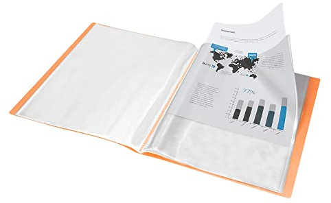 Liderpapel Schaufenstermappe, 20 Hüllen, Polypropylen, DIN A4, Neon-Orange