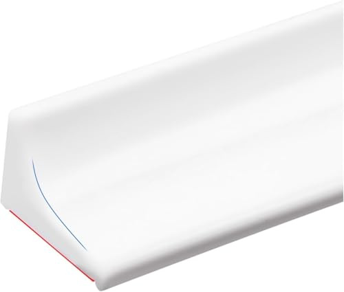 Wasserdichte Silikonstreifen für Bäder und Küchen, Dämme, selbstklebende Wassersperren, für Badumrandungen, Küchenspülen,Verhindert das Überlaufen von Wasser (155cm/61Zoll,Weiß)