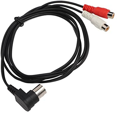 Annadue MIDI to RCA Cable, 5 Pin DIN Male to 2 RCA Female 90 Degree Audio Connector Extension Cord Sound Adapter Cable for Stereo System (1.5 meter)