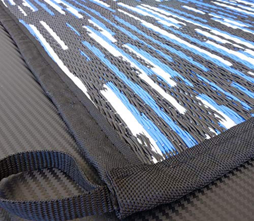 odooro Outdoor Teppich WAVETEX Platin 2,7m x 7m schwarz-blau *** VIELE GRÖSSEN + Farben * 450 g/m² Camping Zeltteppich Vorzelt Garten Spieldecke Wohnwagen Camper