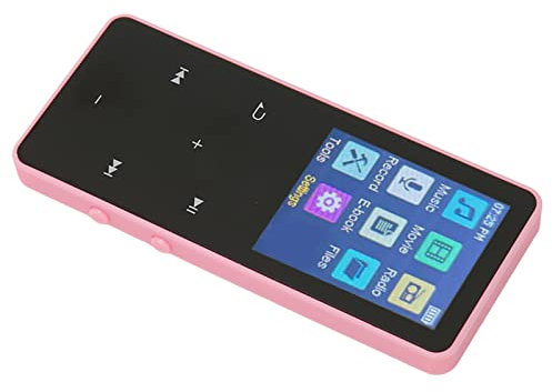 Lecteur MP3 avec Radio FM et Enregistreur Vocal, Lecteur MP4 à écran Tactile de 1,8 Pouces avec Bluetooth, Lecteur de Musique Portable HiFi Loseless Léger pour Le Sport (Rose)