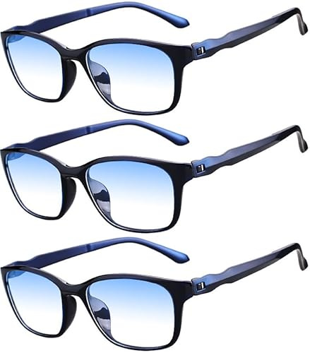Eyglajdd Lesebrille für Herren Damen Matt Finish,TR90 leicht Lesehilfe Blaulichtfilter Brille 3er-Pack