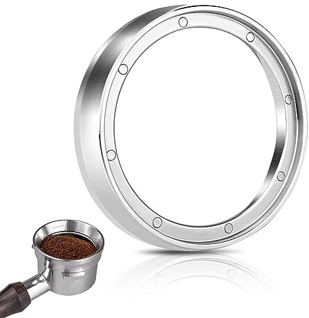 HOLIHOKY Dosierring 51mm, Edelstahl Dosing Funnel mit 8 Starken Magnetisch, Kaffee Dosierring Barista Zubehör Dosiertrichter, Kaffee Dosierring für 51mm Siebträger