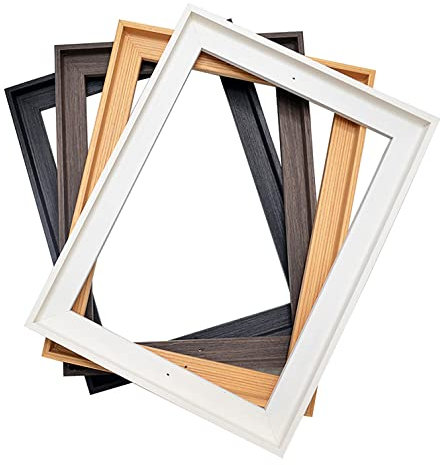 YIVIVEN Echter Massivholz-Leinwand, schwebender Rahmen für 1,5 - 2,3 cm tiefe Gemälde, Kunstwerke, Ölgemälde-Rahmen (Dunkelbraun, 40,6 x 50,8 cm)