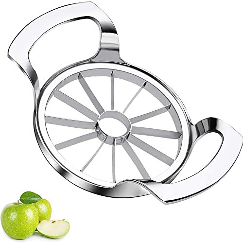 Apple Slicer,12-Blade Large Apple Corer and Slicer,Apple Cutter,Remover,Stainless Steel Ultra-Sharp Fruit Corer Peeler & Slicer,Wedger,Pitter,Divider for Up to 4 Inch Apples