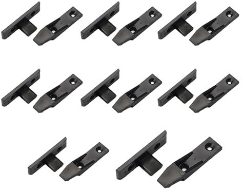 8 Sets Black Furniture Suspension Fitting, Panel Joint Bracket Plastic Quick Fitting for Cabinet Wardrobe Mounting