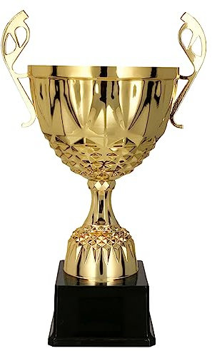 Larius Coppa in metallo oro e argento, trofeo con incisione a scelta (senza testo desiderato, oro, XL)