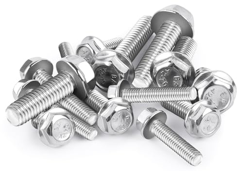 Flanschschraube Sechskantschraube 25Stk M8*40mm Linsenkopfschrauben | Vollgewinde Edelstahlschrauben A2 Mit Flansch Rostfrei Geeignet Für Verschiedene Anwendungen (M8*40mm-25Stk)
