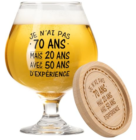 KAAYEE Cadeau Homme 70 Ans, Verre À Bière 70 Ans Anniversaire Homme pour Papa Papy Mari Frère Tonton Copain Collègue 1976