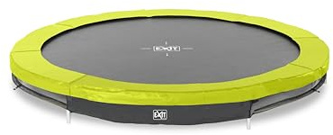 EXIT Toys Silhouette Sports - Trampoline de sol - Diamètre : 244 cm - Rond - Pour les personnes à partir de 14 ans - Avec système de protection des pieds - Entrée sûre - Bon rebond - Vert