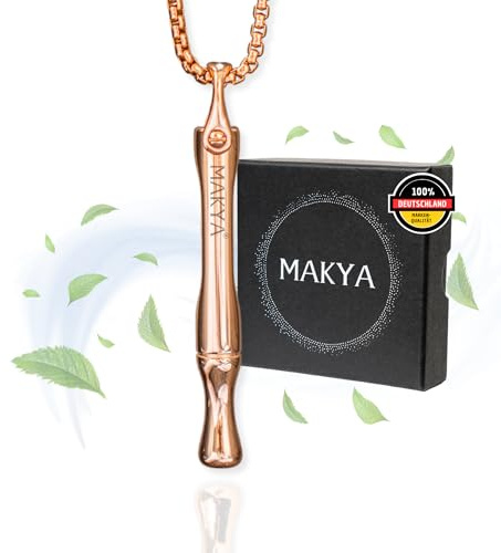 Makya V3 Rosé – Rauchentwöhnung Hilfsmittel – MEHR WIDERSTAND – Nikotin & Chemiefrei - Nicht Kompatibel Taste Filter – Simuliert Rauchgefühl – Stressabbau & Atemtraining – Edelstahl Kette