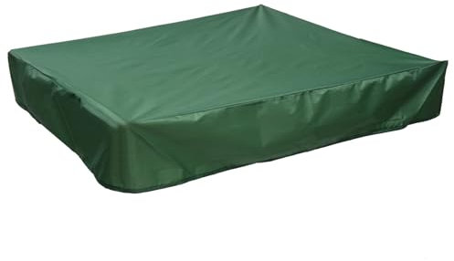Telone quadrato verde antipolvere impermeabile in tessuto Oxford Sandbox per piscina (150 x 150 cm)