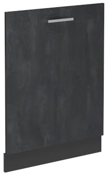 Vicco Pannello frontale della lavastoviglie R-Line, Calcestruzzo nero, 60 cm senza piano di lavoro